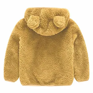 Флисовая куртка для девочек и мальчиков Generisch зимняя теплая утолщенная флисовая куртка плюшевая куртка с капюшоном на молнии для улицы с милыми плюшевыми медвежьими ушками synthetic.ua - Фото 1