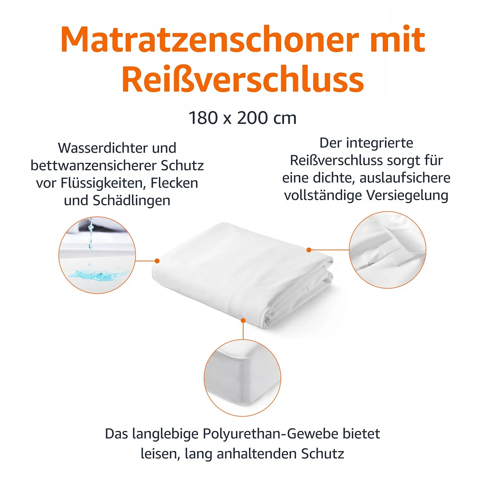 Наматрасник Amazon Basics Водонепроницаемый 180 x 200 см Белый, фото №2 Наматрасник Amazon Basics Водонепроницаемый 180 x 200 см Белый, фото №2