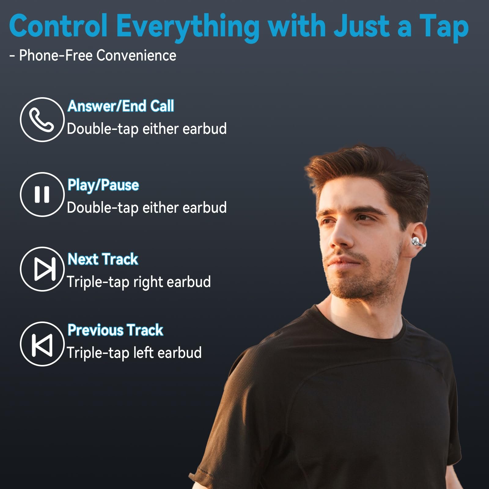 Наушники-переводчики AI 3-в-1 Real Time Translator 138 языков с сенсорным LCD-экраном для путешествий, обучения, спорта, (белый), фото №6