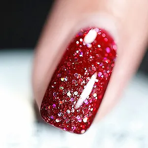 Гель-лак Vishine, 15 мл, блискучий червоний, з блискітками, сяючий колір synthetic.ua - Фото 1