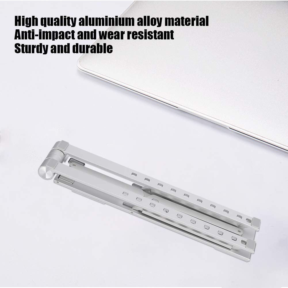 Підставка для ноутбука Denash з міцного алюмінієвого сплаву, срібляста, з ергономічним дизайном для домашнього офісу, фото №6