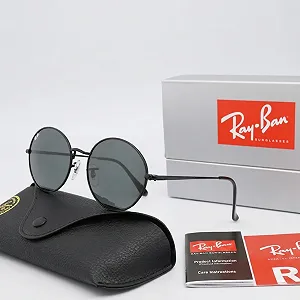 Чоловічі круглі сонцезахисні окуляри Ray Ban Legend чорні - Фото 1