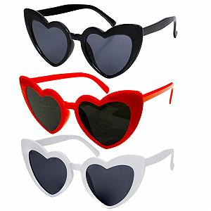 Сонцезахисні окуляри (Набір 3 шт.) Вінтажні у формі серця Котяче око Ретро - Фото 1