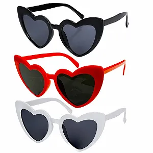 Сонцезахисні окуляри (Набір 3 шт.) Вінтажні у формі серця Котяче око Ретро - Фото 1