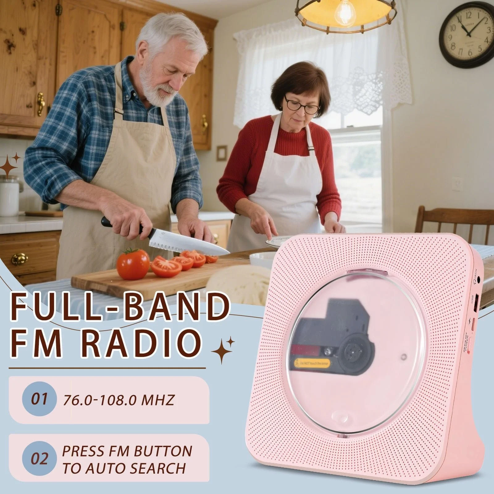 CD-програвач Bluetooth з HiFi динаміком, з пультом дистанційного керування, LED-екраном, FM-радіо, AUX/USB, роз'ємом для навушників, пилозахисною кришкою, фото №4 CD-програвач Bluetooth з HiFi динаміком, з пультом дистанційного керування, LED-екраном, FM-радіо, AUX/USB, роз'ємом для навушників, пилозахисною кришкою, фото №4