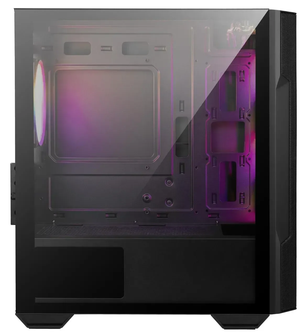 Корпус для ПК MSI MAG FORGE M100R / Micro-ATX Tower / 4x ARGB / Загартоване скло / Без БЖ / Чорний, фото №6 Корпус для ПК MSI MAG FORGE M100R / Micro-ATX Tower / 4x ARGB / Загартоване скло / Без БЖ / Чорний, фото №6