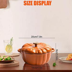 Гусятниця-гарбуз Сотейник B Керамічна чавунна з кришкою 20 cm synthetic.ua - Фото 1