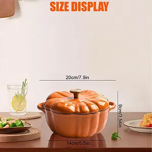 Кастрюля-тыква Сотейник B Керамическая чугунная с крышкой 20 cm synthetic.ua - Фото 1