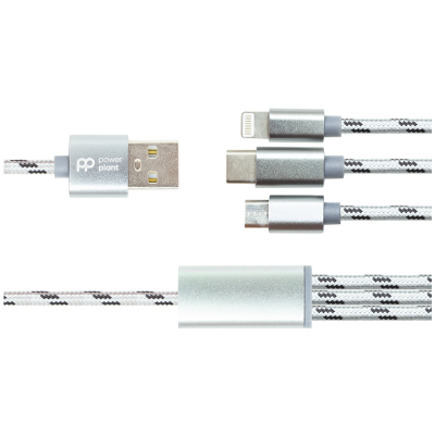 Дата кабель USB 2.0 AM to Lightning Micro 5P Type-C 1.0m 2.1A PowerPlant CA910663, фото №1 Дата кабель USB 2.0 AM to Lightning Micro 5P Type-C 1.0m 2.1A PowerPlant CA910663, фото №1