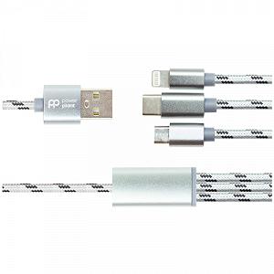 Дата кабель USB 2.0 AM to Lightning Micro 5P Type-C 1.0m 2.1A PowerPlant CA910663 - Фото 1