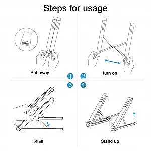Подставка для настольного ПК алюминиевая Охладитель Нескользящая Регулируемая Охлаждающая подставка для ноутбука Портативная - Фото 1