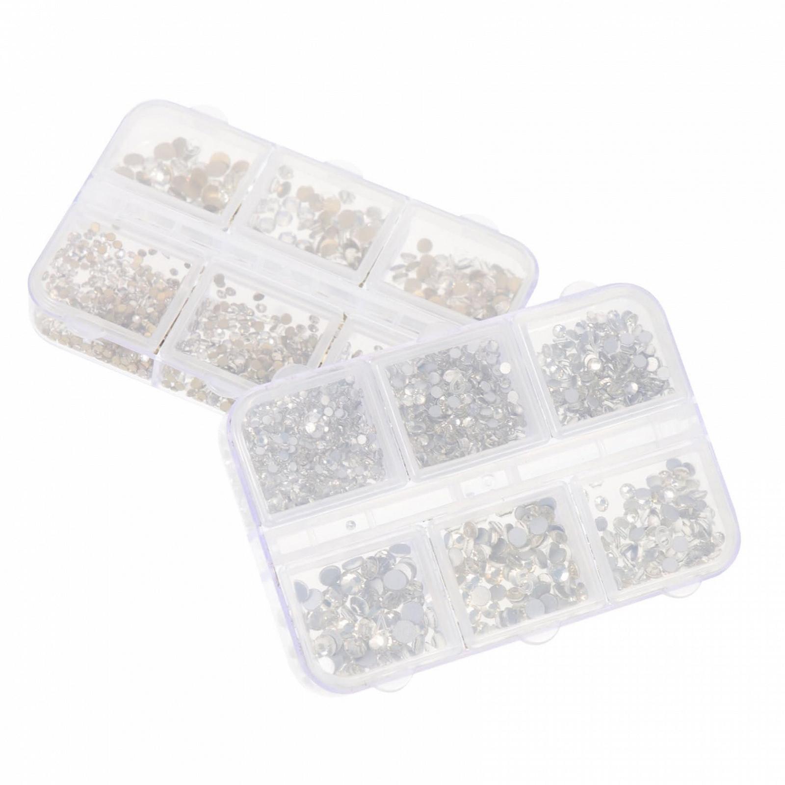 Стразы для ногтей (2 коробки) для рукоделия, украшения для ногтей, белые украшения, набор для маникюра, набор страз для самостоятельного изготовления, фото №1