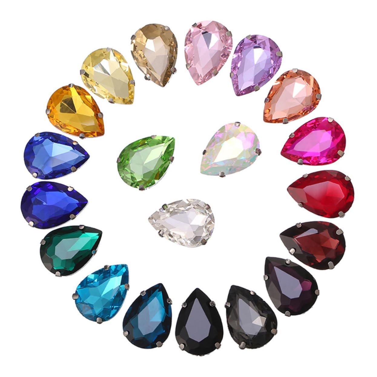 Стрази Крапля, скляні, 100 шт, різних кольорів, фото №5