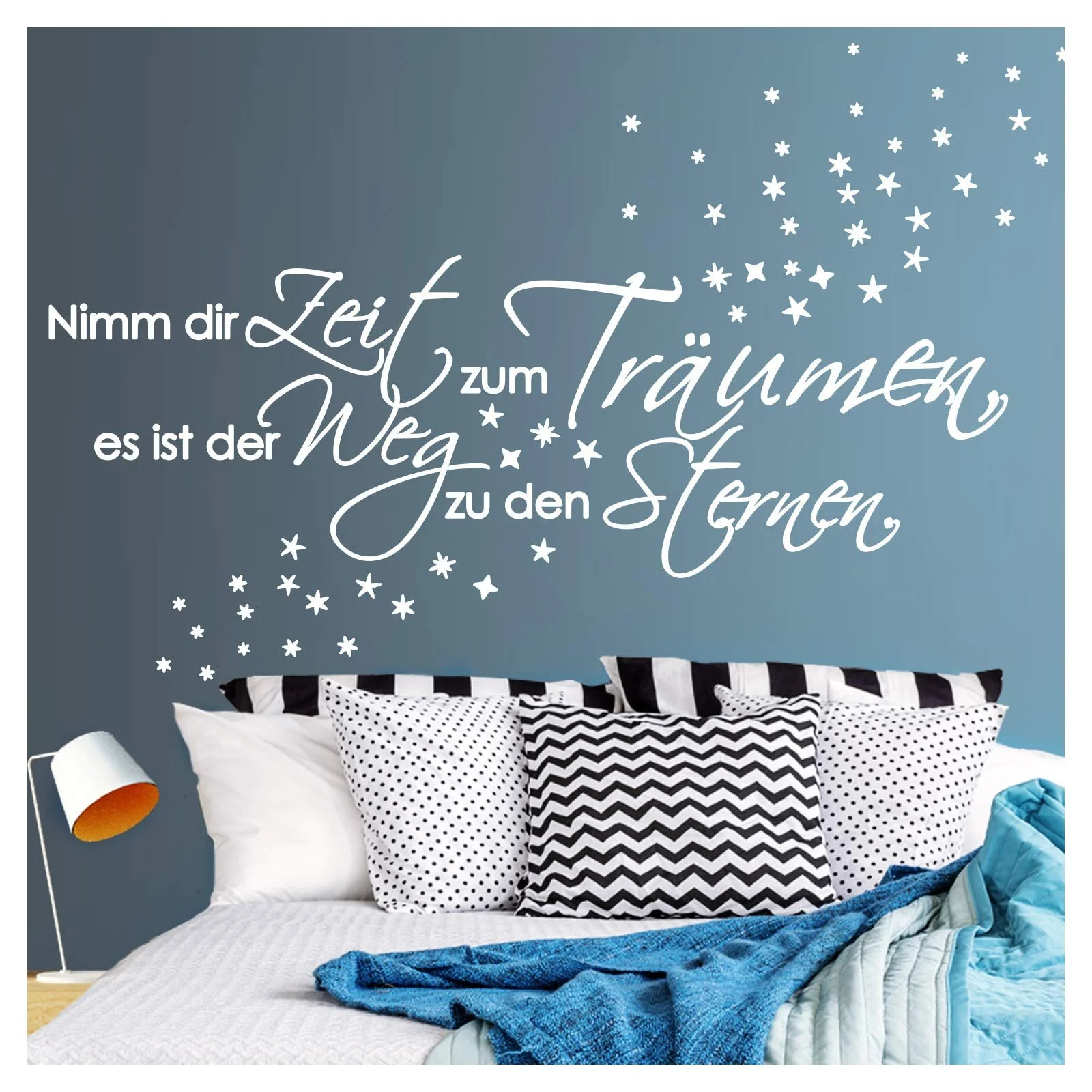 Наклейка на стіну Wandora G003 «Nimm dir Zeit zum Träumen» з зірками, фото №1