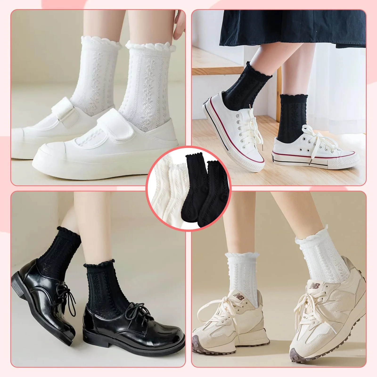 Шкарпетки з рюшами 8 пар Жіночі, Універсальний розмір, фото №7