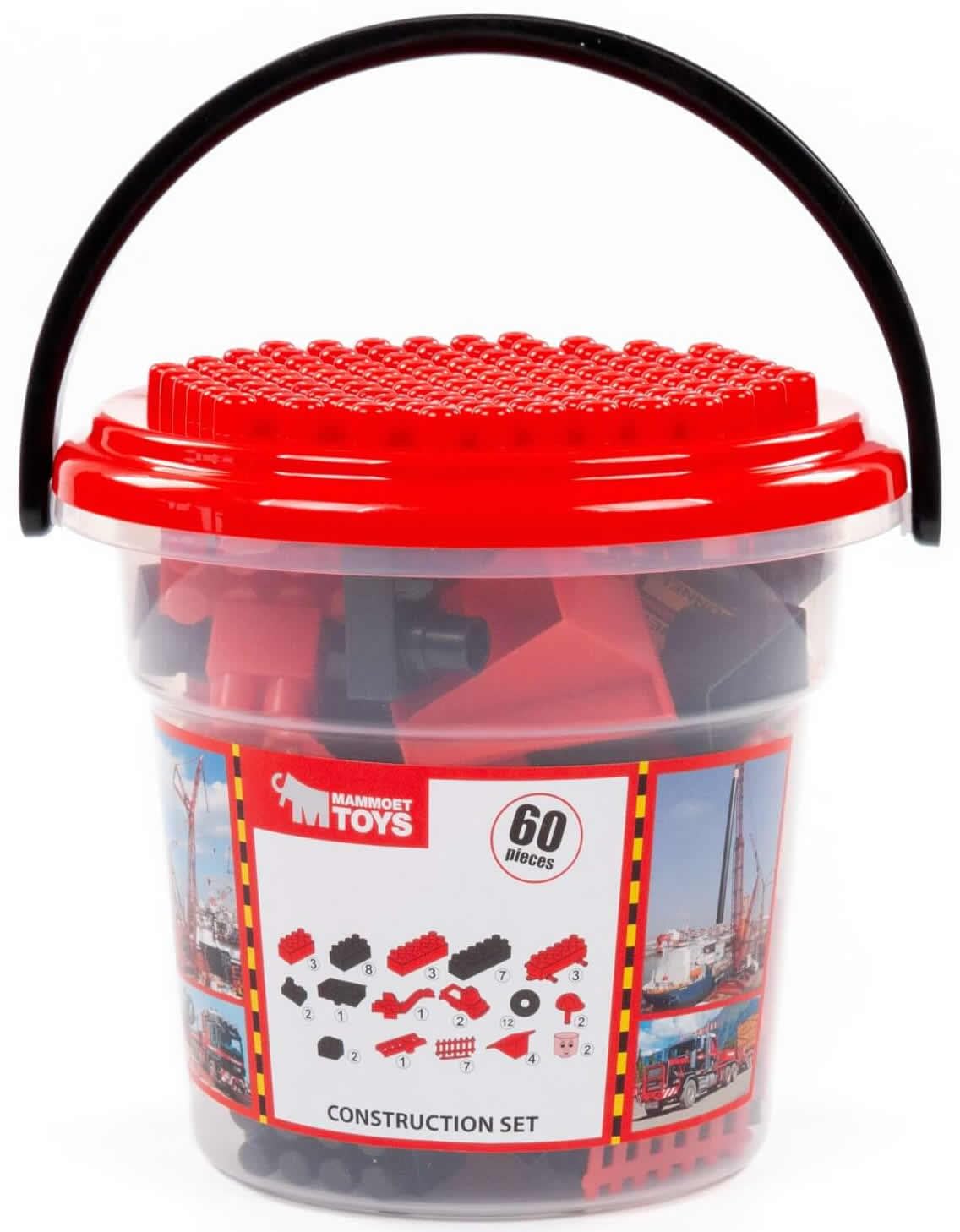 Конструктор Polesie MAMMOET Набір 60 шт з аксесуарами для дітей у відрі, фото №5