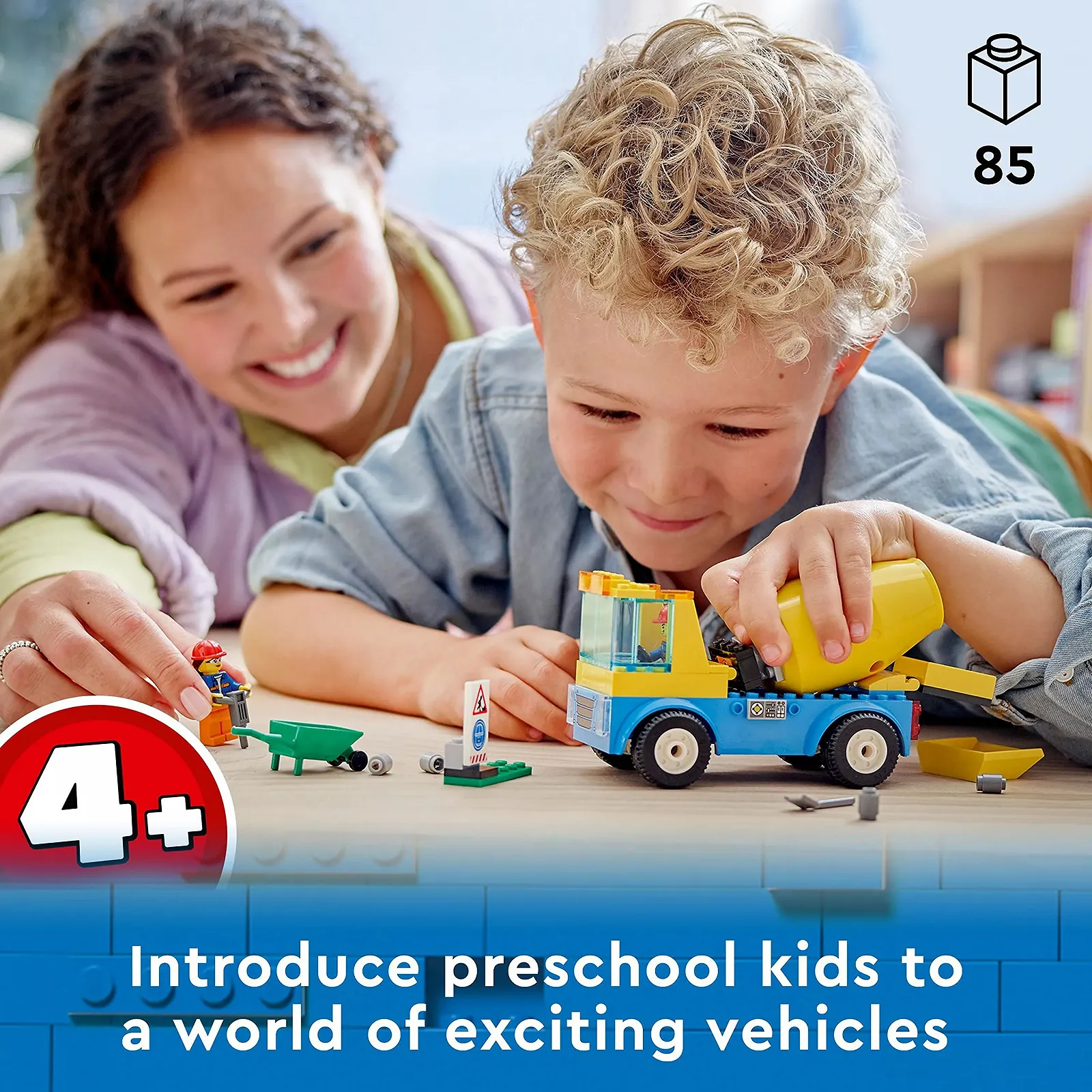 LEGO City Прочные Транспортные Средства Бетономешалка 60325 Игрушка со Строительной Площадкой, Строительной Техникой и Мини-Фигурками для Детей от 4 лет, фото №2 LEGO City Прочные Транспортные Средства Бетономешалка 60325 Игрушка со Строительной Площадкой, Строительной Техникой и Мини-Фигурками для Детей от 4 лет, фото №2