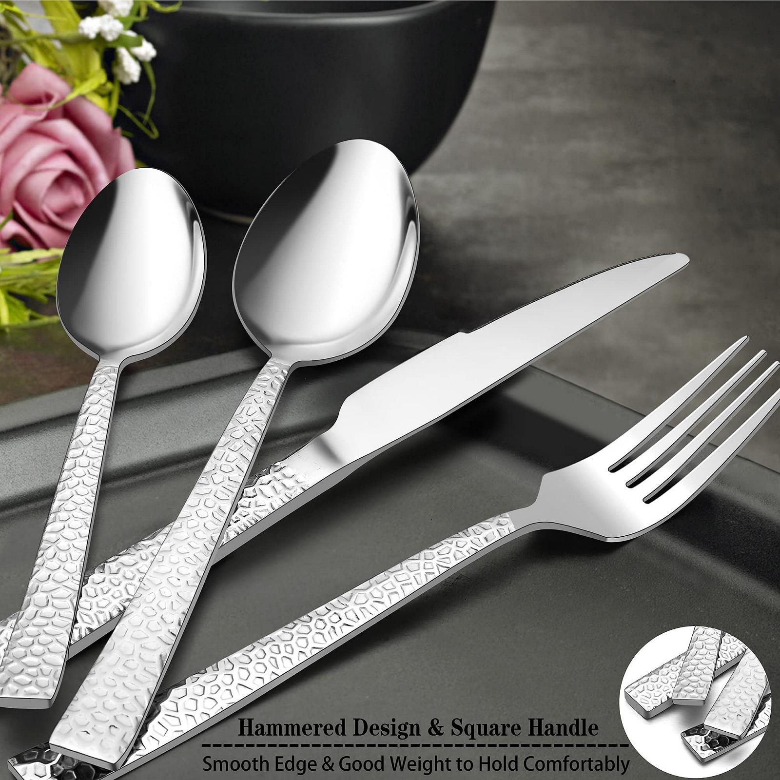 Набор столовых приборов Herogo, 16 предметов, из нержавеющей стали для 4 человек, серебряный, фото №3