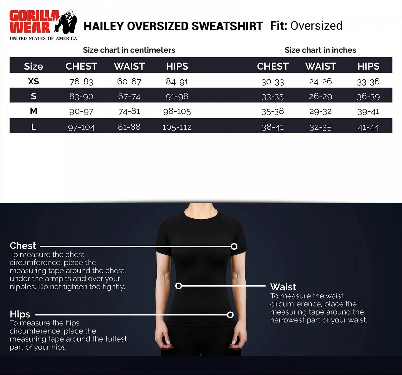 Свитшот Gorilla Wear Hailey Oversized Чёрный, фото №7