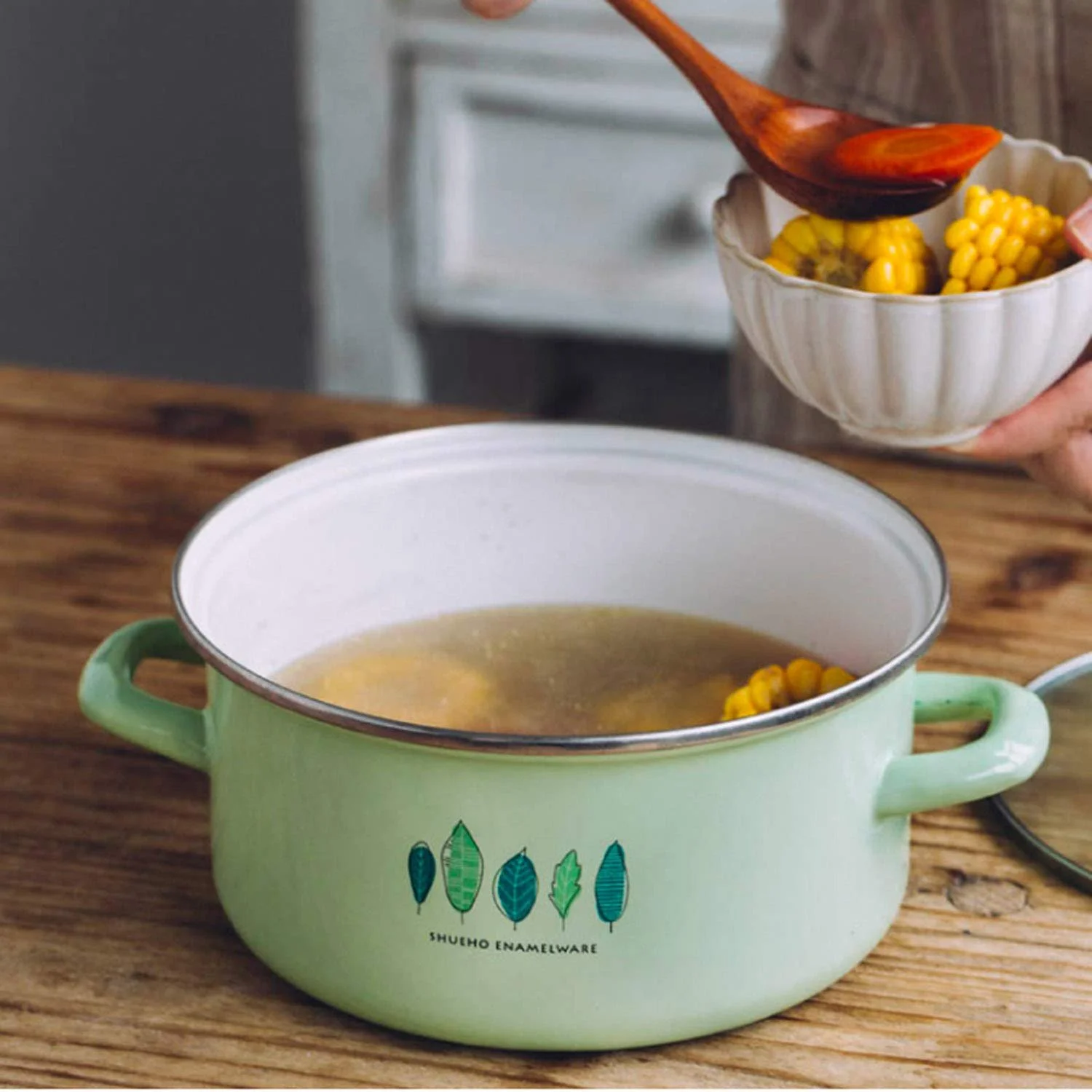 Каструля AIBAB емальована з кришкою 3 л, фото №2