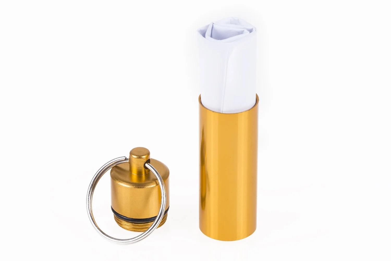 Водонепроникна капсула для вулиці Алюмінієвий контейнер для походів Коробка для таблеток для зберігання дрібних деталей Грошей Жовтий/Помаранчевий, фото №5