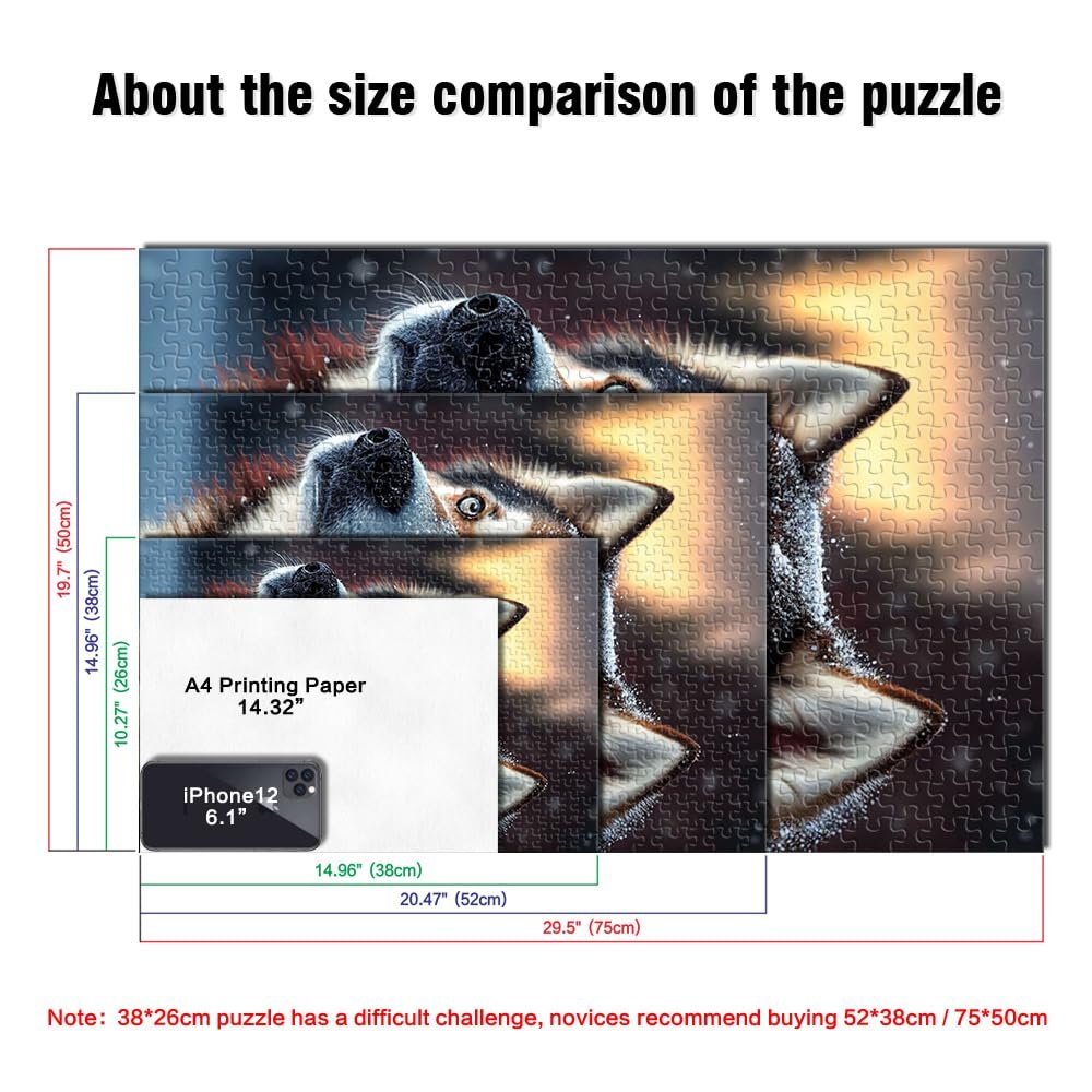 Пазл Husky Dog Snow 1000 деталей картонный 26 x 38 см, фото №3 Пазл Husky Dog Snow 1000 деталей картонный 26 x 38 см, фото №3