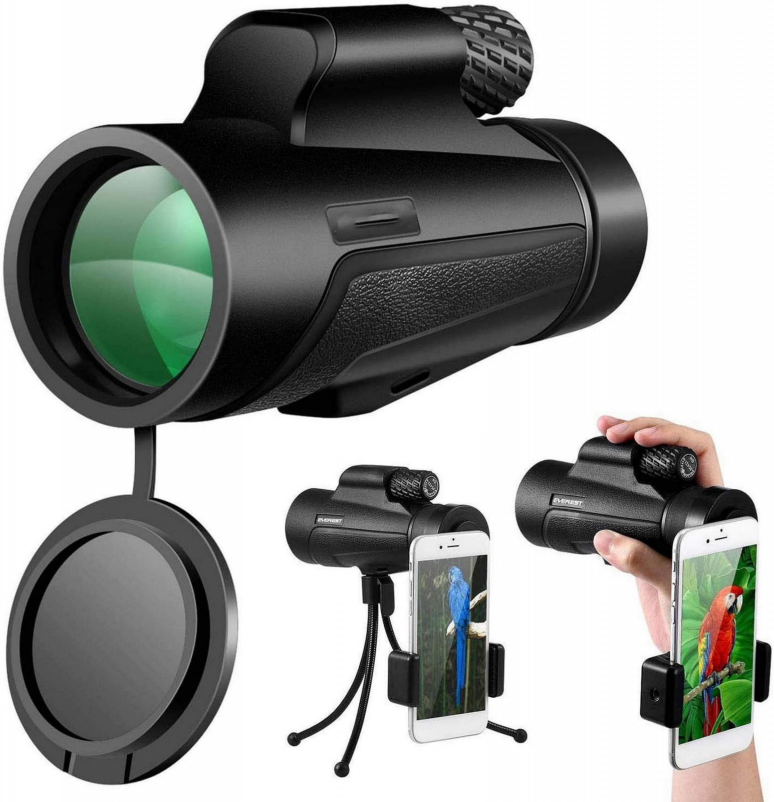 Монокуляр Telescopes 12x50 HD з тримачем для смартфона та штативом Водостійкий з міцною та прозорою призмой FMC BAK4 для Vog, фото №1
