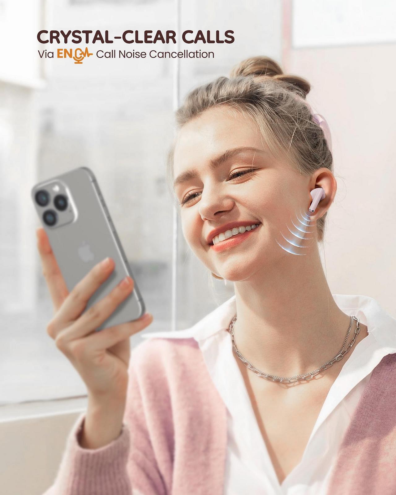 Навушники KOOGMOON Bluetooth 5.4 In-Ear Бездротові Рожевий, фото №5