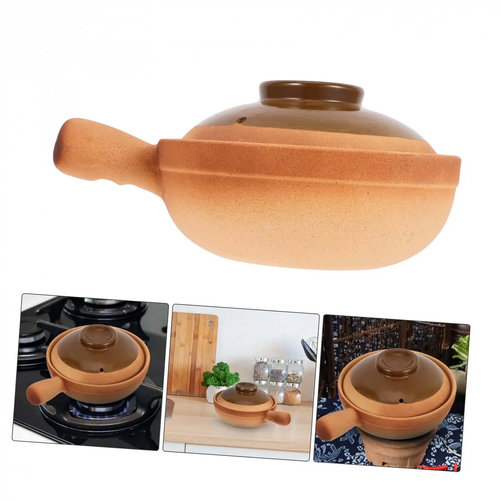 Горшок для приготовления Garneck Chinese Clay Pot керамический с крышкой, фото №7