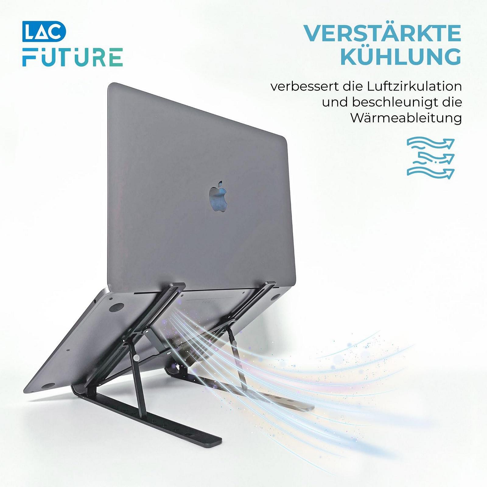 Подставка для ноутбука, 10 уровней, регулируемая по высоте, вентилируемое охлаждение, настольная подставка для MacBook Pro Air, Dell, HP (10-15.6 дюймов) - Черный, фото №6