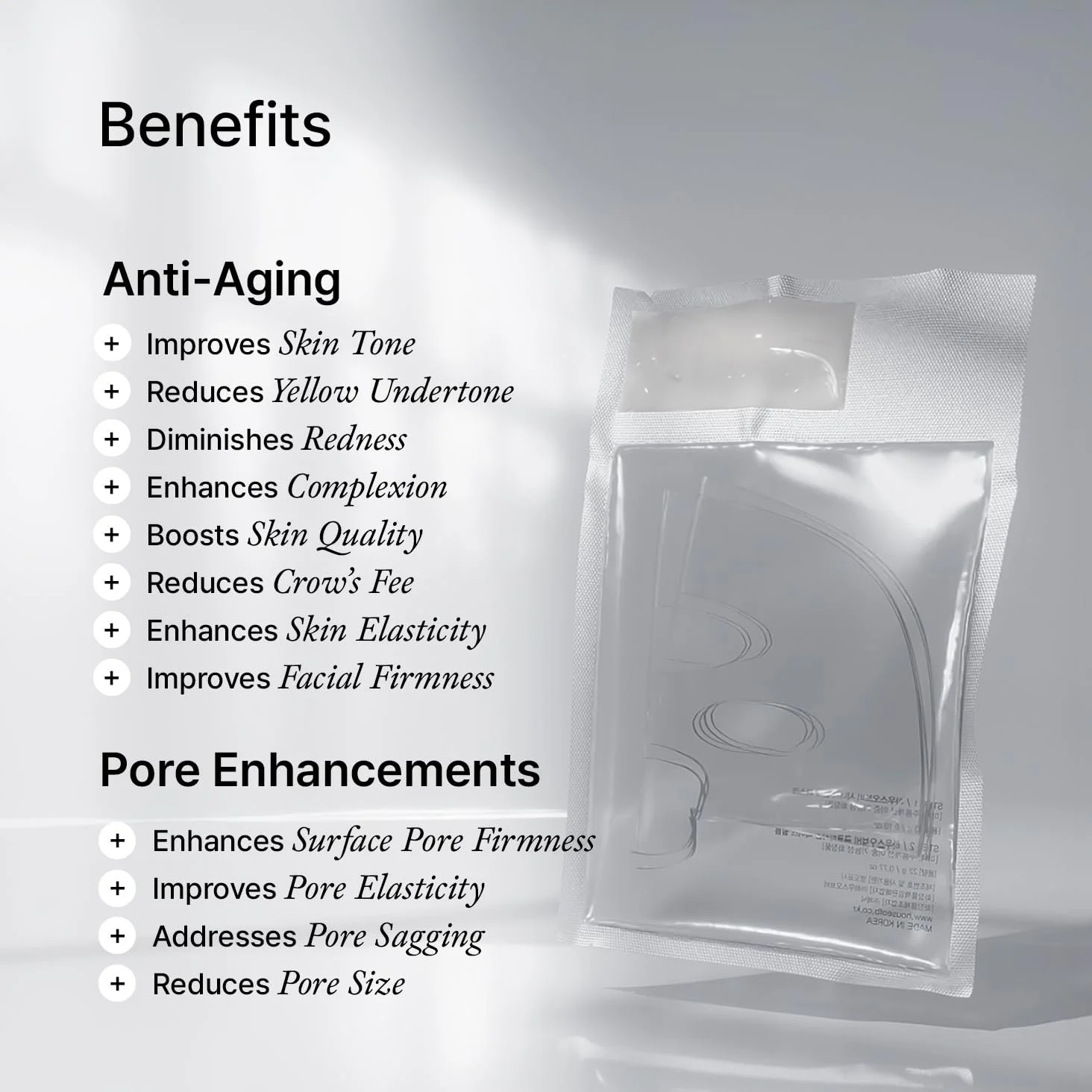 Набор пленок для лица 2-Step House of B Glow Glutathione для уменьшения морщин и улучшения тона кожи с 3 корейскими масками, фото №5