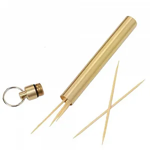 Футляр для зубочисток Латунний Водонепроникний таблетниця Портативний - Фото 1