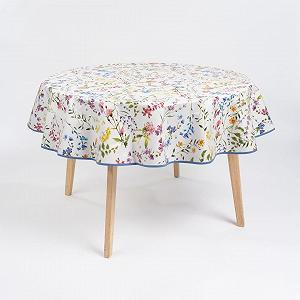 Скатертина laro Premium Line Summer Flowers кругла ПВХ водонепроникна synthetic.ua - Фото 1