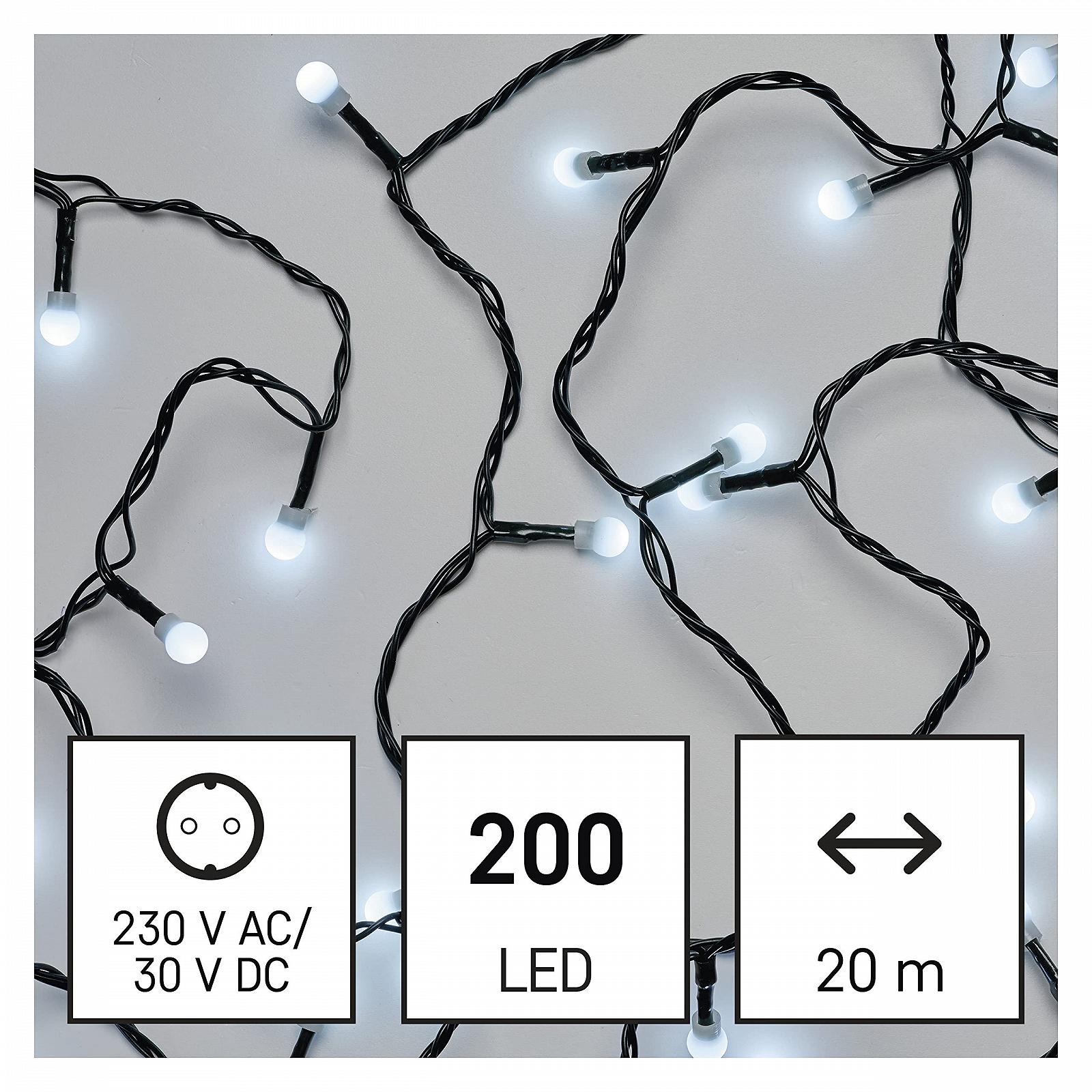 LED Гирлянда EMOS Шарики 20 м 200 LED Холодный Белый, фото №2