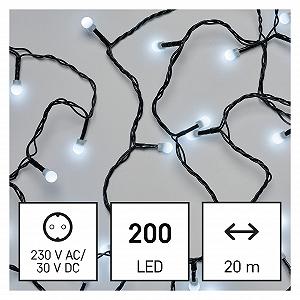 LED Гирлянда EMOS Шарики 20 м 200 LED Холодный Белый synthetic.ua - Фото 1