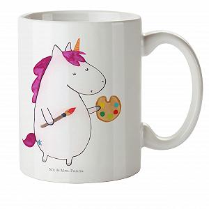 Детская Пластиковая Кружка Mr. & Mrs. Panda Единорог Художник 300 мл - Фото 1