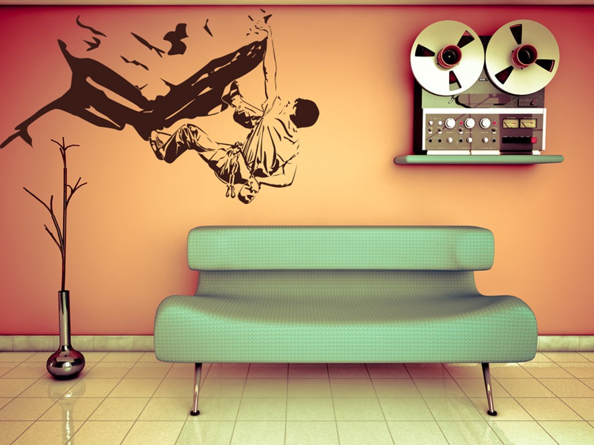 Наклейка на стіну #405C Climber 200 см x 120 см Чорний, фото №2