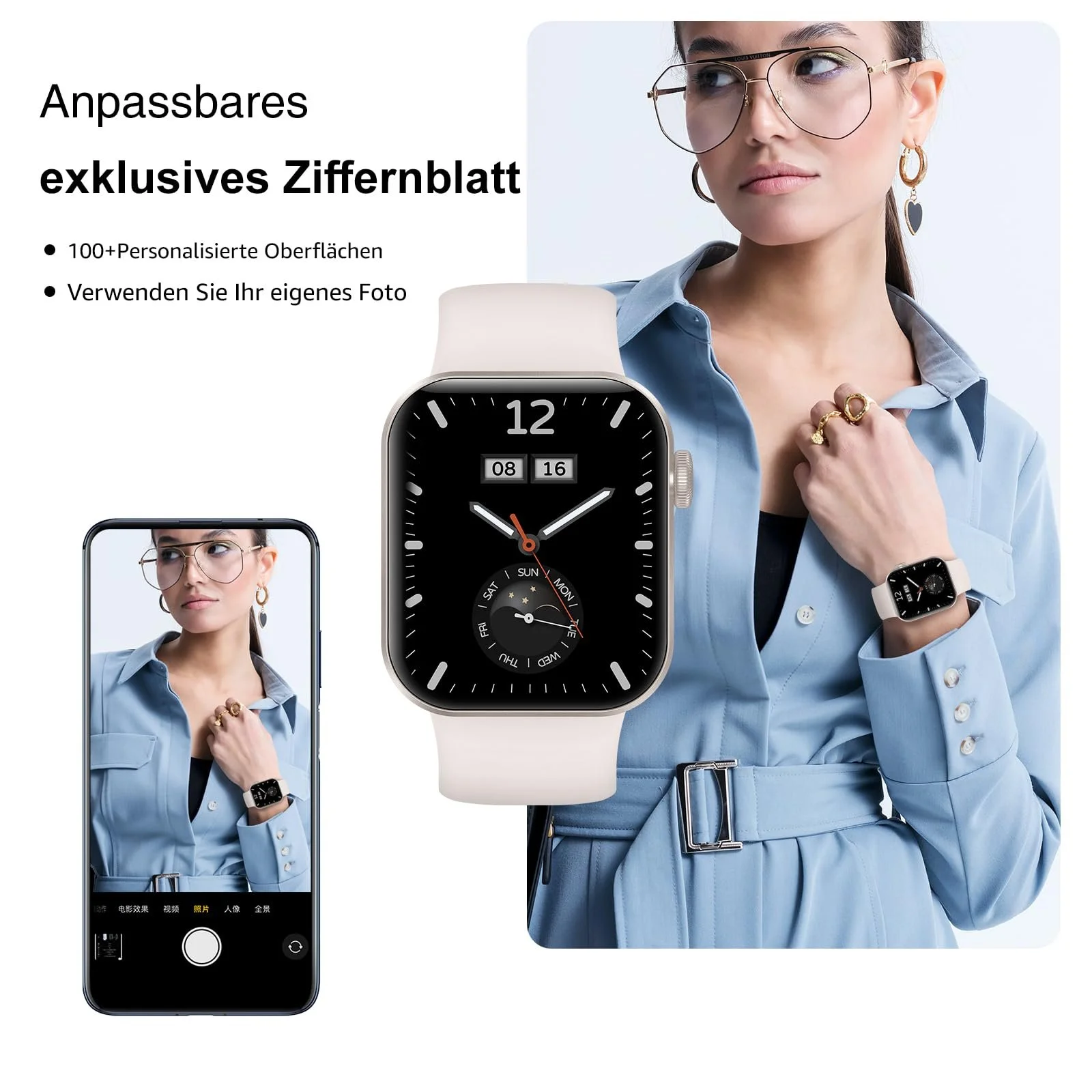 Смартгодинник 1.85 Inch HD Display з функцією дзвінка, 140+ спортивних режимів, моніторингом серцевого ритму SpO2, моніторингом сну, крокоміром, водонепроникністю IP68 для iOS Android, фото №6