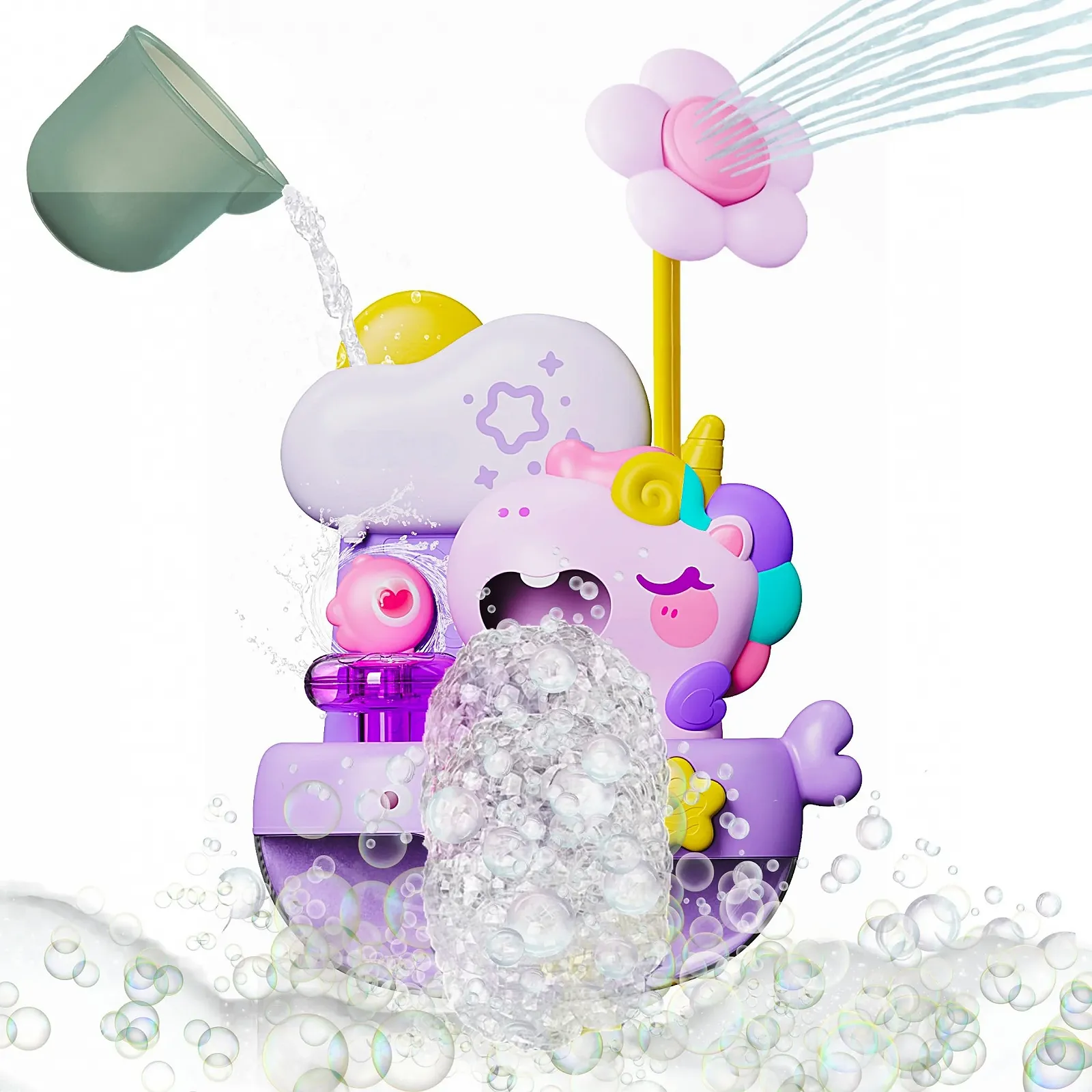 Пінопластовий єдиноріг з дитячим душем, іграшка для ванни з мильними бульбашками, фото №1