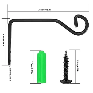 Тримач для рослин Набір з 2 предметів Настінний Металевий Чорний synthetic.ua - Фото 1