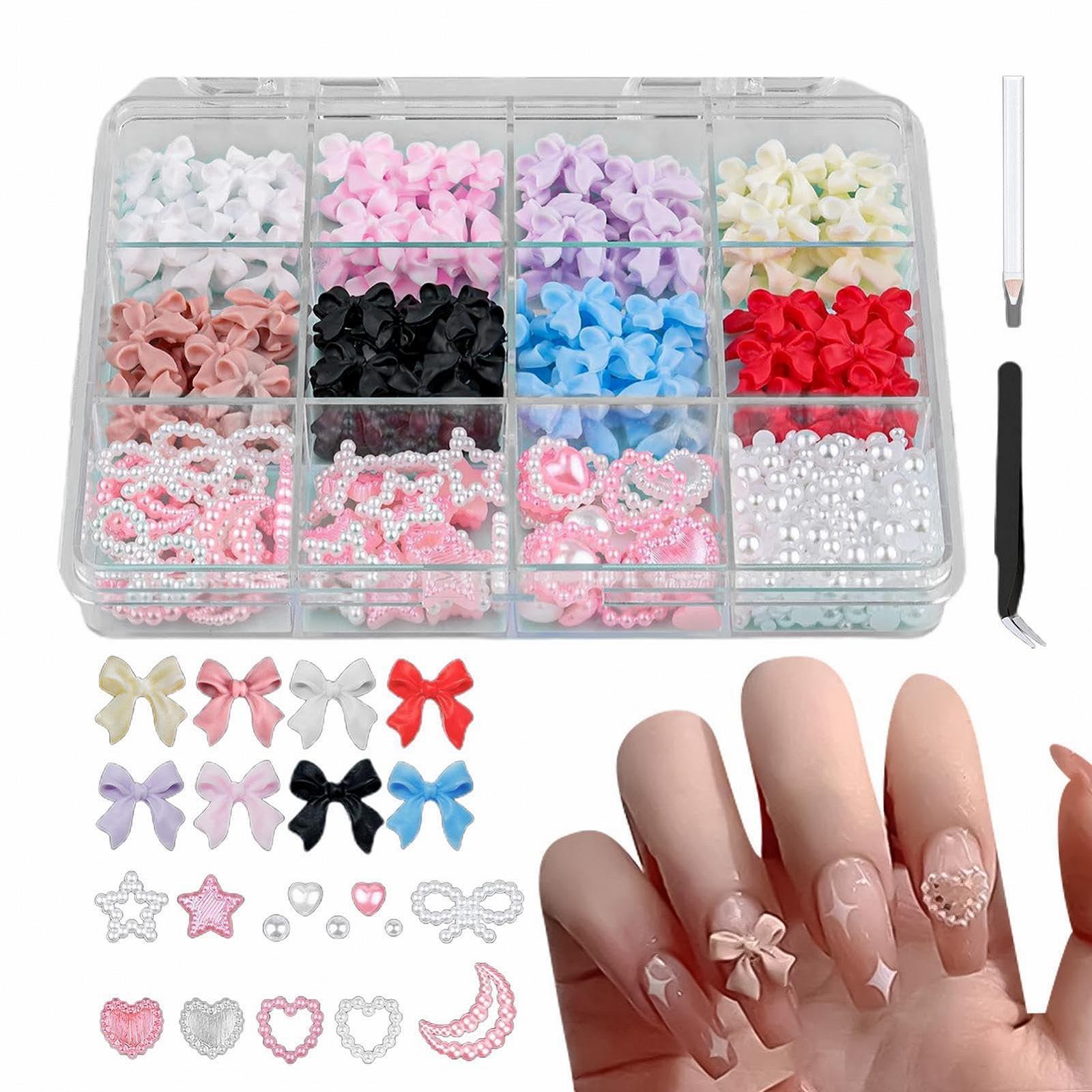 Украшение для ногтей Бант с жемчугом | Аксессуары для ногтей Crafts Design, жемчуг разных форм, сердце, звезда украшения для ногтей для украшения, фото №9