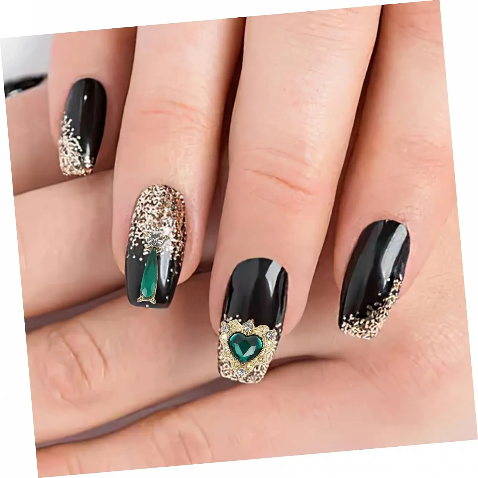 Украшения для ногтей Летучая мышь WOONEKY Металлические драгоценные камни для маникюра 20 шт, фото №9