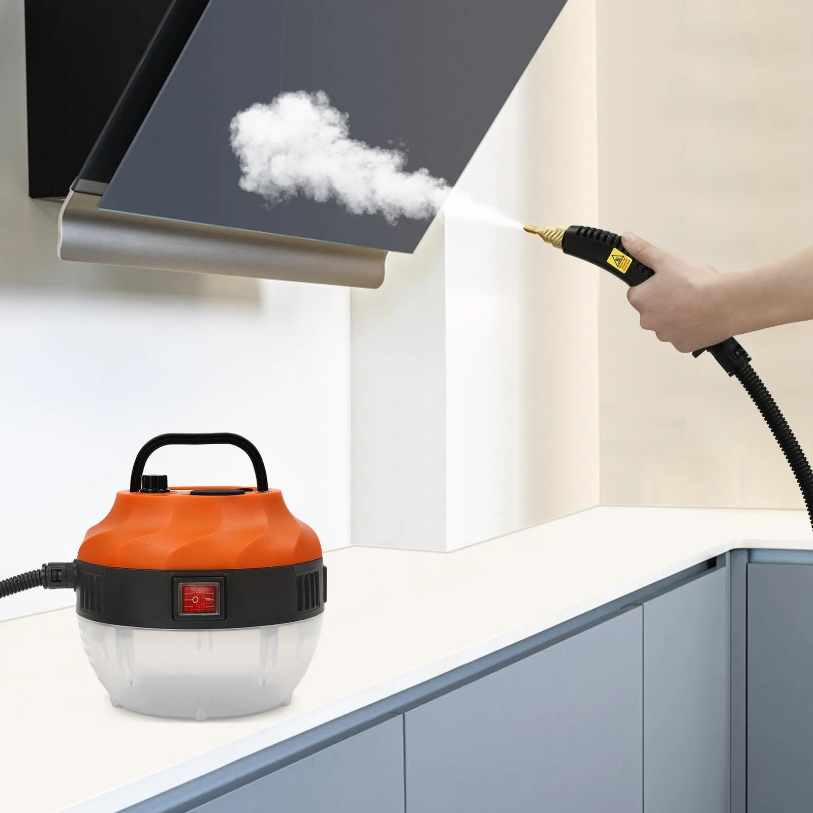 Пароочисник портативний 5.5 бар 1.35 л 1600 Вт Помаранчевий, фото №3