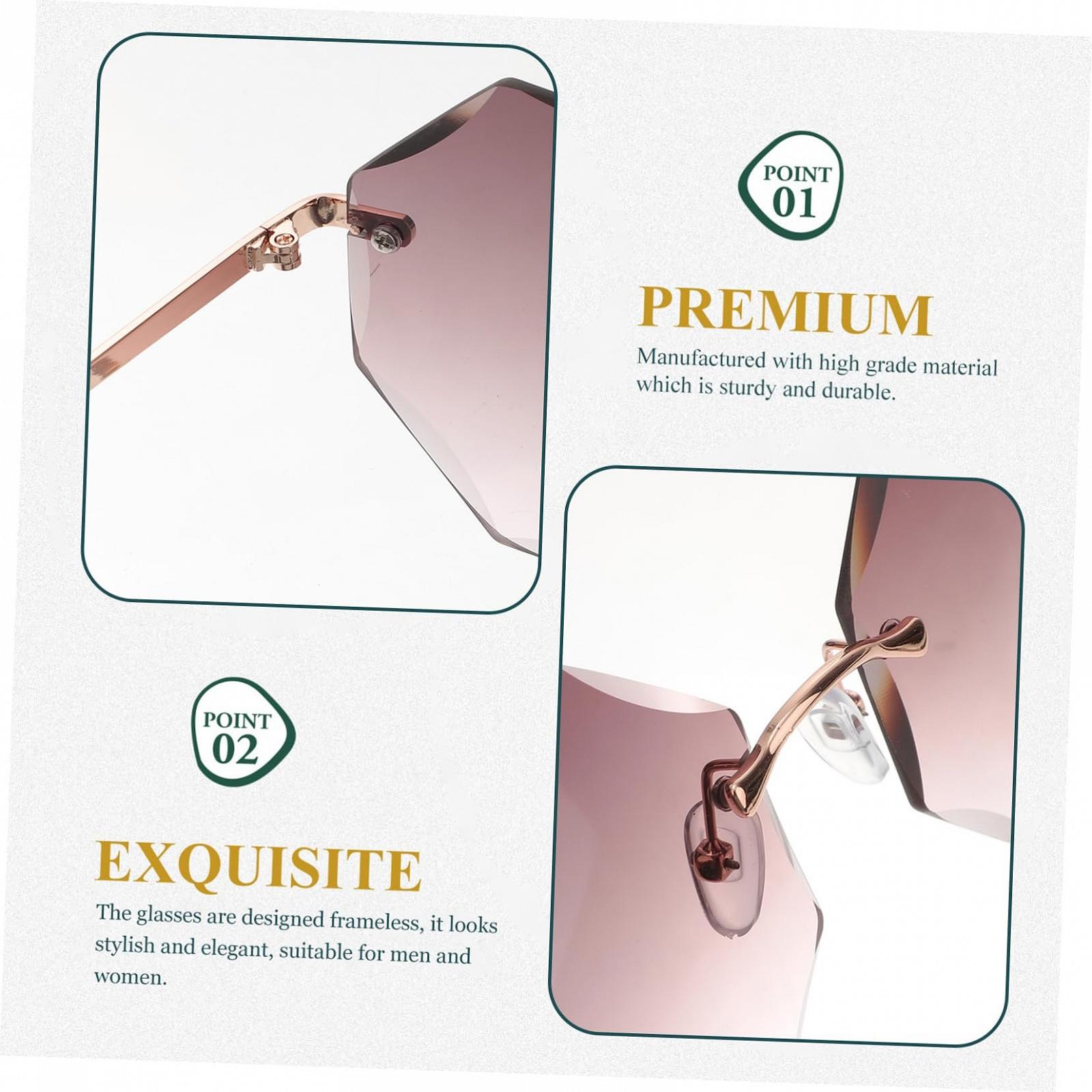 Сонцезахисні окуляри PACKOVE Без оправи Ретро-дизайн 90-х 4 шт., фото №8