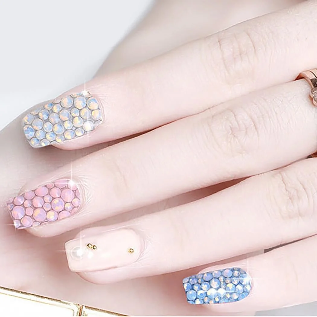 Блискучі міні-стрази для нігтів, штучні, плоскі, маленькі стрази для манікюру, фото №4