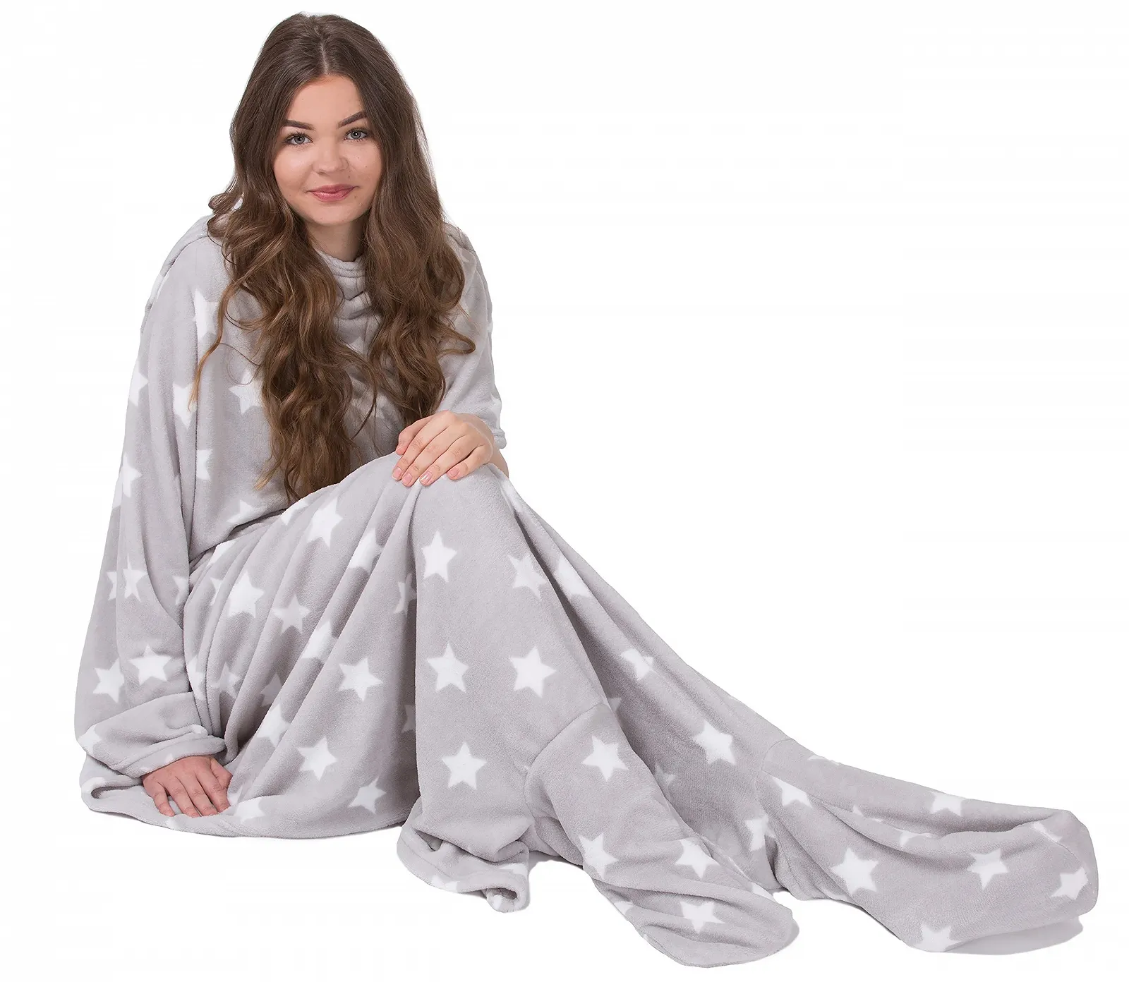 Одеяло Sloucher Мягкое одеяло с карманами для ног из мягкого кораллового флиса, фото №1