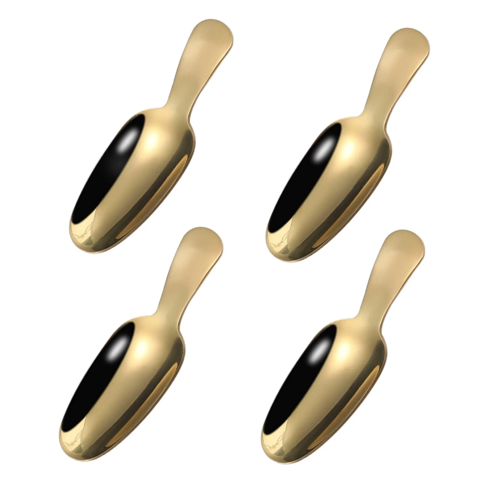 Набор из 4 золотых ложек из нержавеющей стали, мини-ложки для десерта, чайная ложка, кофейная ложка, золотая ложка для мороженого, мини-ложка для специй, кофейная лопатка для соли, сахара, специй, рождественские детские столовые приборы, фото №1
