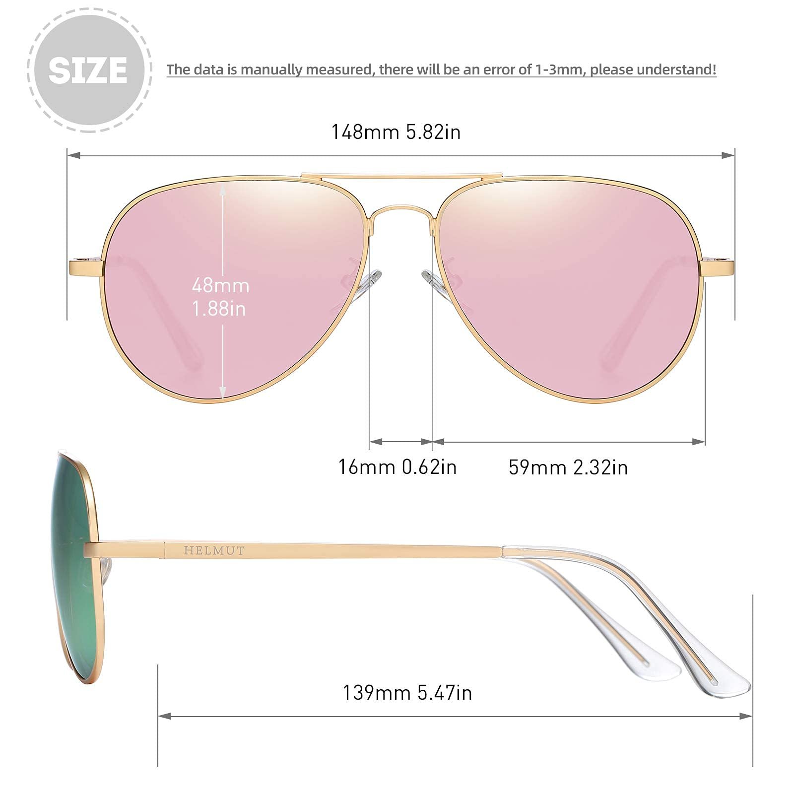 Сонцезахисні окуляри Авіатори H HELMUT JUST Чоловічі Жіночі Унісекс Поляризовані з UV400 захистом Ретро, фото №6