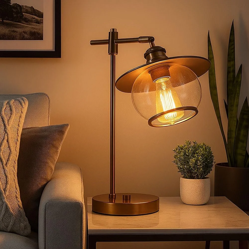 Настольная лампа Globo Metal Bronze E27 42 см, фото №6