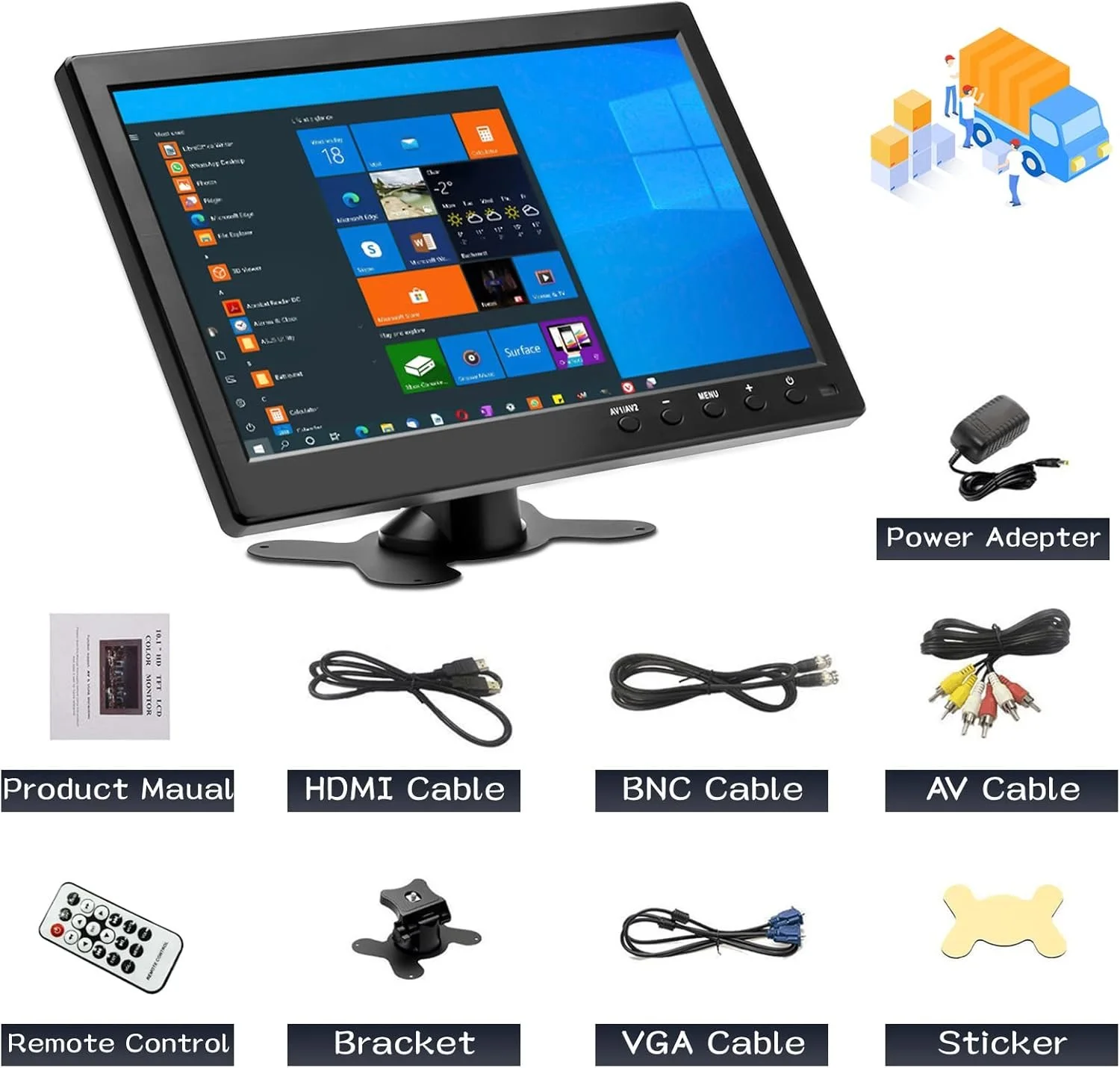 Монітор портативний 10.1" Camecho SH1AM2CA HD TFT 60 Гц, фото №7 Монітор портативний 10.1" Camecho SH1AM2CA HD TFT 60 Гц, фото №7